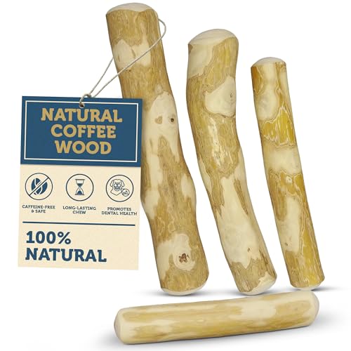 Snazzy Tails Coffee Wood Dog Chew Stick 100% Natural Long Lasting Dog Chew Durable Wooden Dog Toy for Aggressive Chewers Gum Health Dental Stick for Dogs (Small Medium Large X-Large) (Medium)
