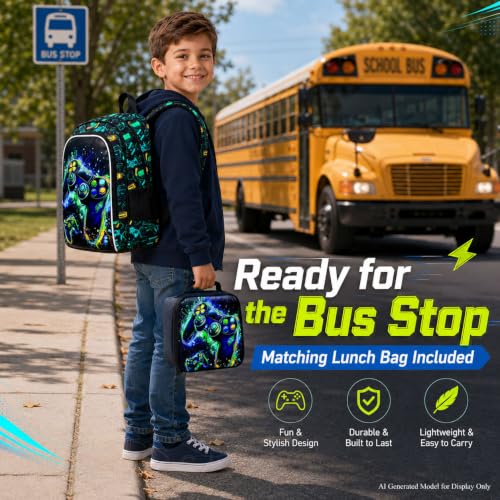 Image of UFNDC 3PCS Boys Backpack,16 inchKids Dinosaur Bookbag with Lunch Box, School Bag for Elementary Toddler