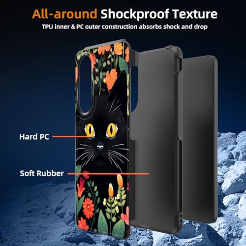 GFEWYTJYJ for Galaxy S25 Edge Case,[10 FT Military Grade Drop Protection] Non-Slip Heavy Duty Shockproof Phone Case for Samsung Galaxy S25 Edge 2025,Cute Black Cats - image 7
