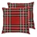 FOURFOOL 2pcs Fundas de Cojín,Patrón escocés de Cuadros Escoceses de Navidad y año Nuevo en Jaula Negra roja y Amarilla,Cuadrado Suave Funda de Almohada Decorativa Sofá Sillas Cama para Hogar,40x40cm
