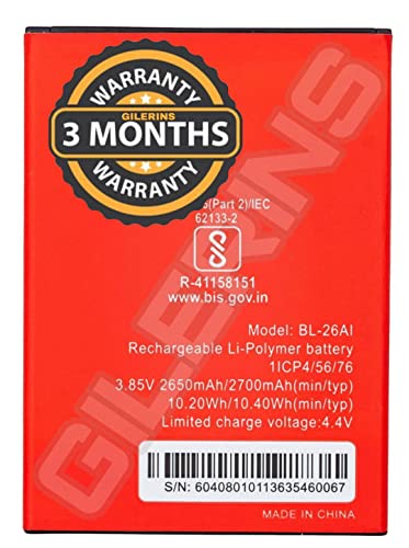 Image of THE BATTERY STORE Orignal Battery BL - 26AI for Itel it A45 / BL-26AI Battery with 3 Month Warranty and high Capacity Battery Backup. Carefully Check Your Phone Model and Purchase.(for 26AI)