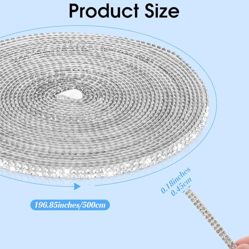 Image of Gjinxi Bling Car Trim Self Adhesive Strip, 16.4Ft Rhinestone Vehicle Dashboard Line Molding Stickers, Bling Diamond Auto Interior Exterior Decor Accessories for Women Girls