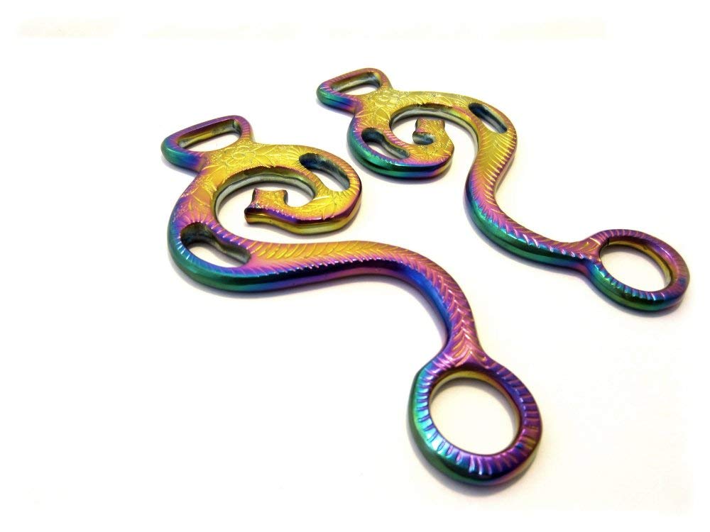 Hackamore Barock Regenbogenfarben, Multicolour Rainbow - 1 Paar Schenkel, verziert