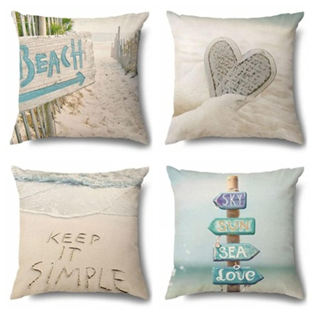 Housse de coussin 60x60 cm style plage pour un salon ambiance vacances