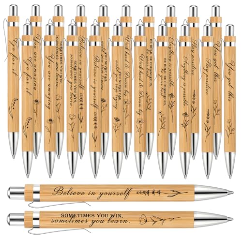 Stylo en bambou gravé lot de 20 Watersay cadeau de remerciement écriture noire pour collègues
