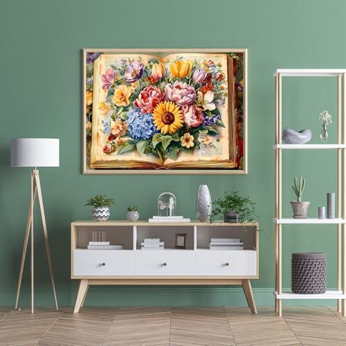 Puzzles para adultos 500 piezas, rompecabezas floral - Floral Folio, rompecabezas libro imposible para adultos mayores y familia, 20.47x14.96 pulgadas, póster 1:1, letra en la parte de atrás miniatura 5
