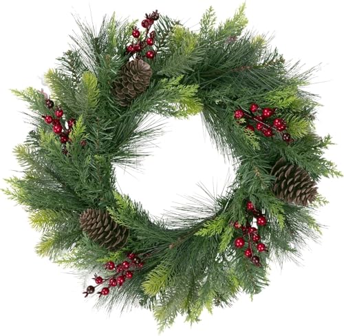 SHACOS Weihnachtskranz Türkranz Weihnachten Winterkranz Tannenkranz Künstlich...