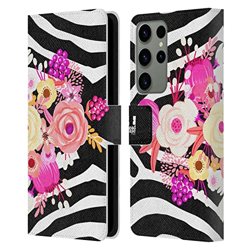 Étui portefeuille cuir Samsung S23 Ultra pour un style floral unique en soirée