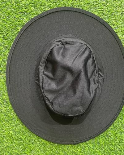 Image of TYKA Cricket Panama Hat | Wide Brim Sun Protection Hat with Sweat-Absorbent Towel Lining | Lightweight & Breathable Headwear for Cricket Matches