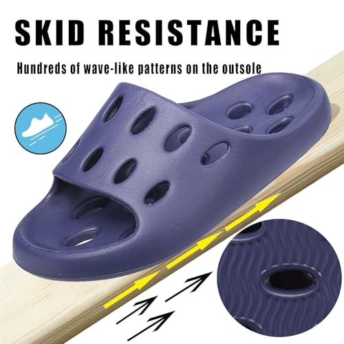 FINLEOO Mens Shower Shoes Wide With Holes Mens Shower Sandals Dry Quickly Non Slip Indoor Slippers Bedroom Pool Spa College Dorm4
