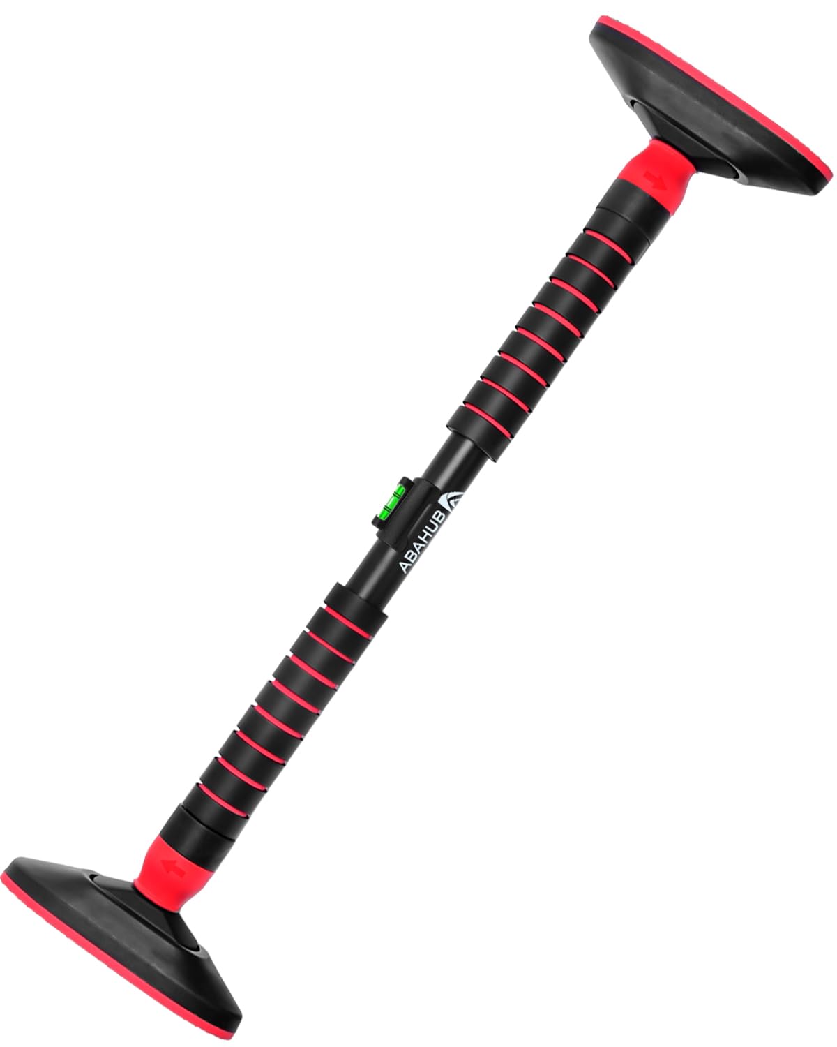 Abahub Barra para Tracciones de Puerta, Sin Tornillos, 120kg de Carga - Para Entrenamiento Intenso de Espalda y Hombros – Negro/Rojo