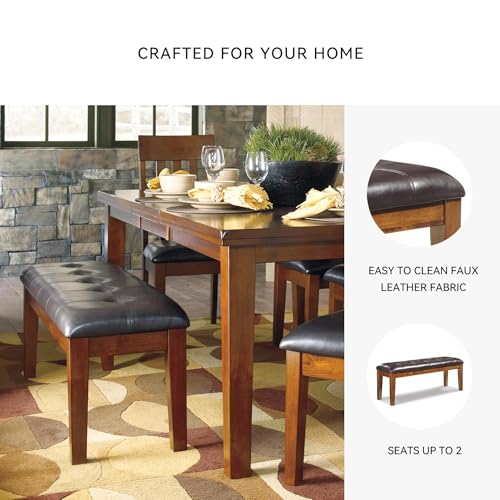 Signature Design by Ashley Ralene Tufted Upholstered Dining Room Bench, Medium Brown by Signature Design by Ashley - Image 4