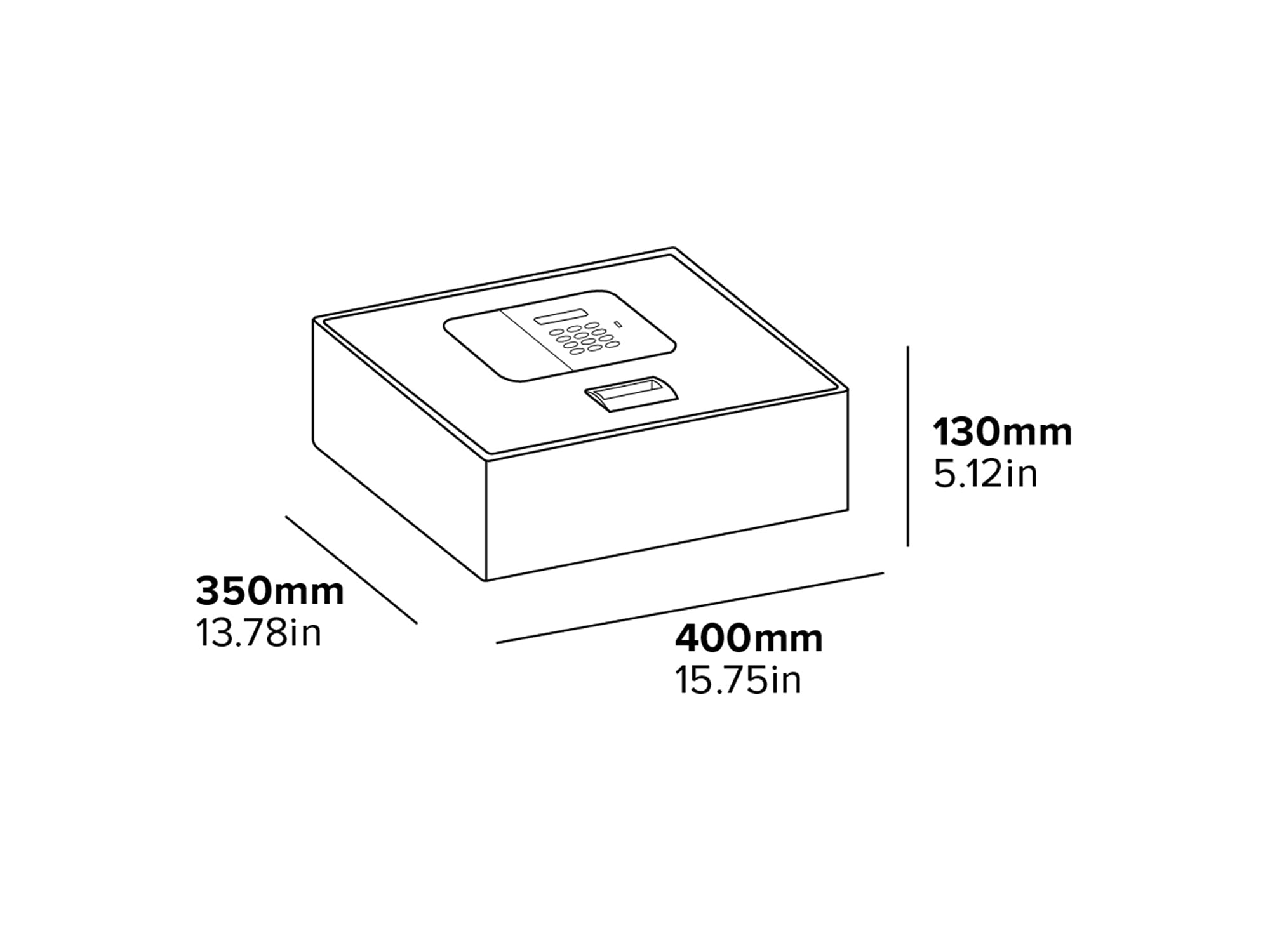 Corby Mayfair Coffre-fort numérique pour ordinateur portable avec ouverture sur le dessus Noir