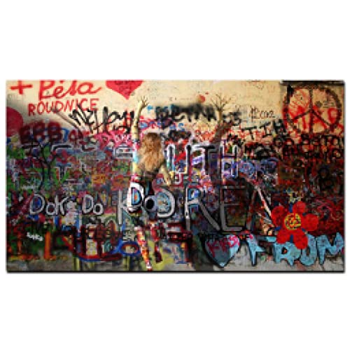 Toile graffiti abstrait street art rue pop art mur photo salon decor 40x80cm