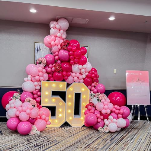 Image of KBZVNAF Pink Latex Party Balloons 50 Pack 12 inch | Light Pink Helium Matte Balloons for Birthday Wedding Baby Shower Gender Reveal Party Decorations
