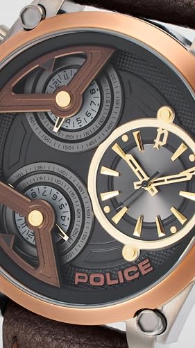 Image of Police Quartz Multifunction Brown DIAL Leather Strap Watch for Men-PLPEWJA2117941W