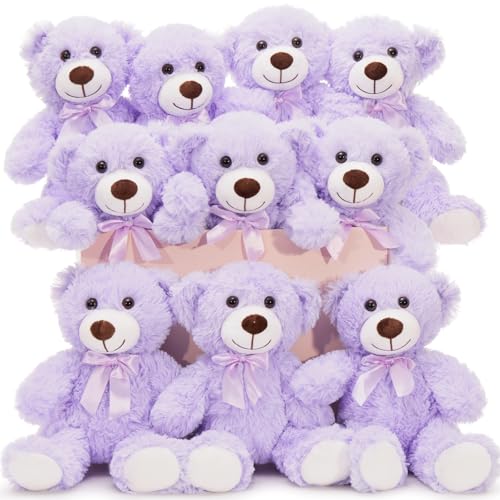MaoGoLan Bulk Teddy Bear Baby Shower, 10 Packs Small Teddy Bear Stuffed Animals in Bulk,13.5