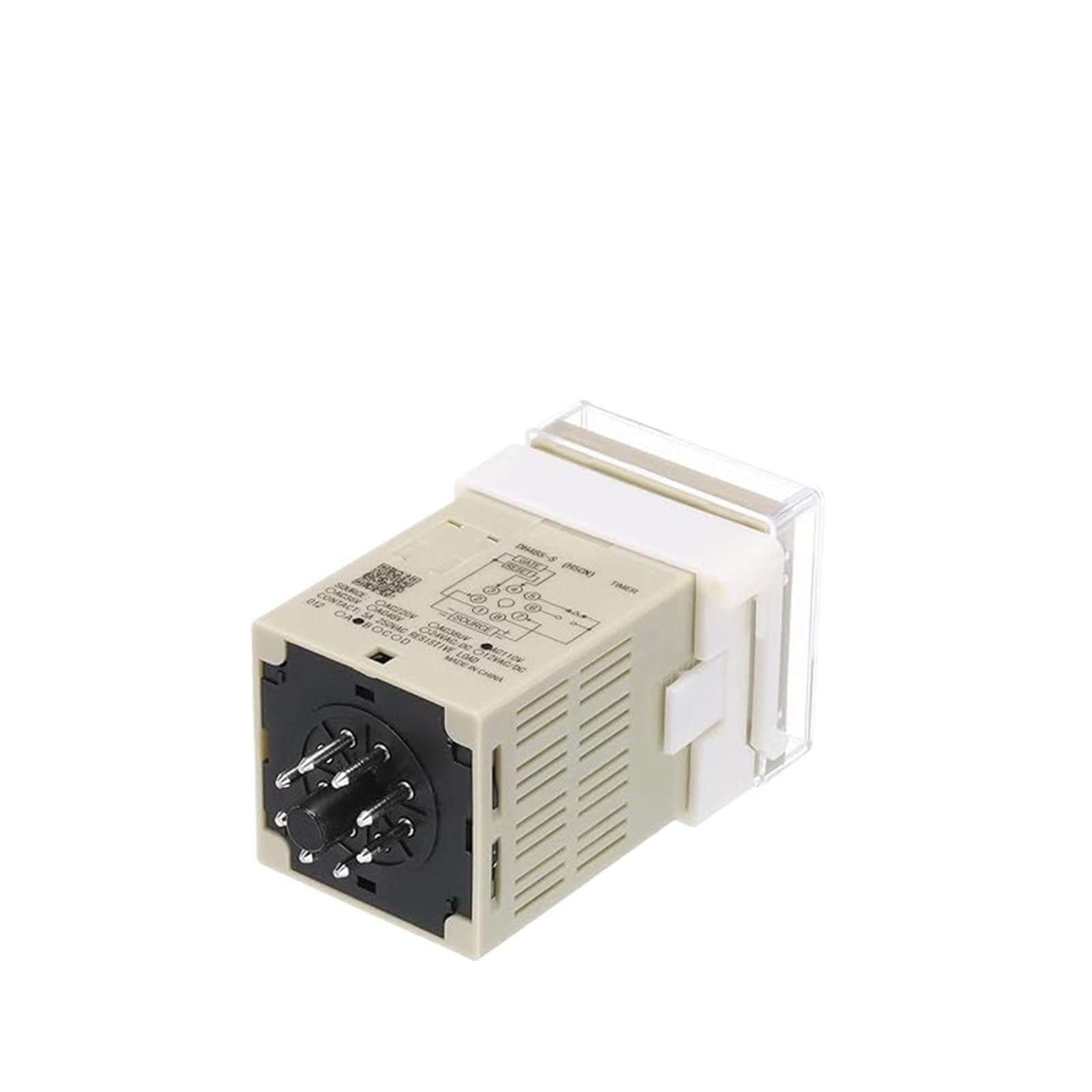 Interruptor de relé Temporizador programable LED Digital DH48S-2Z 0,01 S-99H99M con Base de Enchufe AC/DC 12V 24V 220V 380V Temporizador de retardo(12V ACDC)