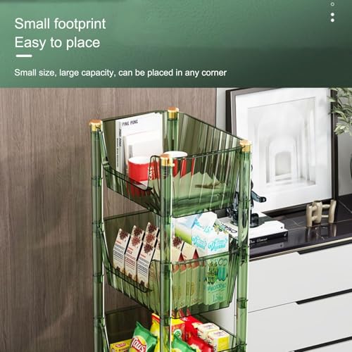 Carrello Multiuso a 2/3/4 Ripiani con Ruote, Organizer e ripiano per Il Bagno, Soluzione di stoccaggio Versatile per Soggiorno, Cucina, Bagno e spazi ristretti.