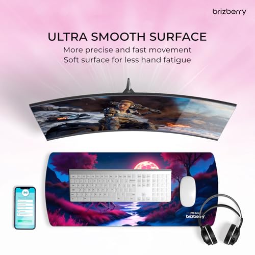 Image of Brizberry Extended Mouse Pad, Large Premium Desk Mat Anti Skid Rubber Base for Desktop Laptop Keyboard PC Office Gaming 740 X 310 X 3 mm (DM Design 4)