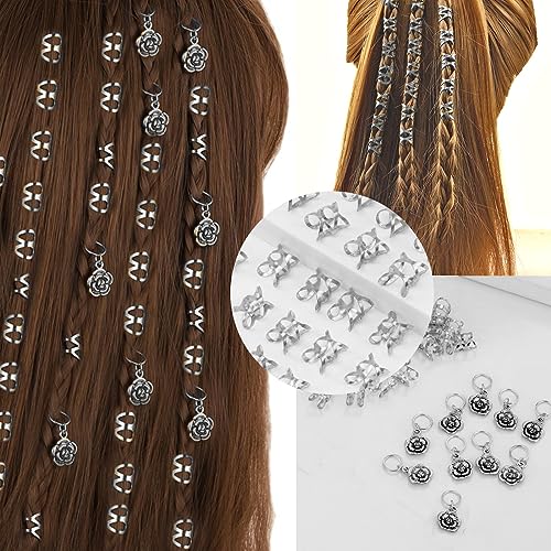 BDSHUNBF 90 Piece Hair Accessories - Jewelry, Cuffs, Rings for Braids & Dreadlocks - Men & Women, gold, silver, 1 unidad (Paquete de 1) - Image 4