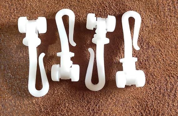 Tolight White Plastic Hospital Curtain Runners Hooks, Standard Size, Smooth Gliding, 50 Pieces-image-34