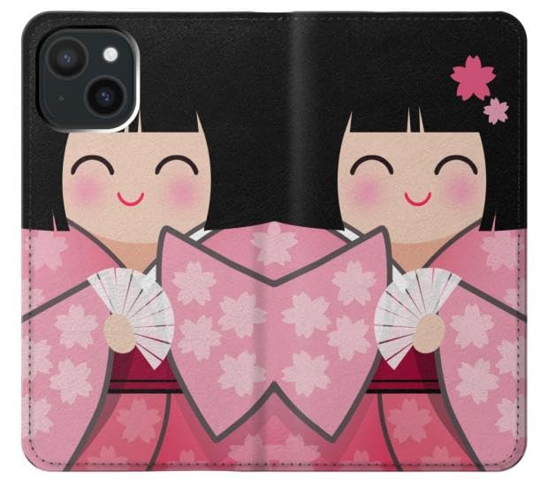 Housse cuir iPhone 15 style Japonais pour protéger votre mobile