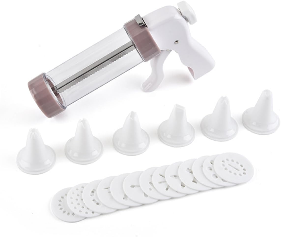 Mikinona Manual Cookie Piping Presser Ergonomic Biscuit Maker and Dessert Decorator Tool for Home Baking for Cakes Cookies and Easy to Clean and Use