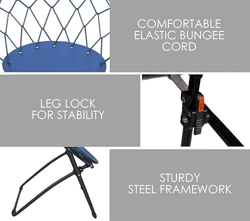 Miniatura 5 de Zenithen Bungee - Silla plegable portátil con marco de acero, perfecta para dormitorios, dormitorios y espacios de estar, uso para juegos, lectura o