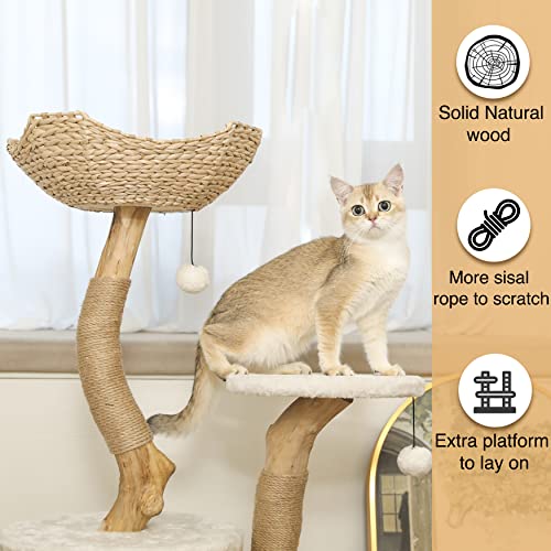 Árbol moderno de madera para gatos pequeño 39" miniatura 4