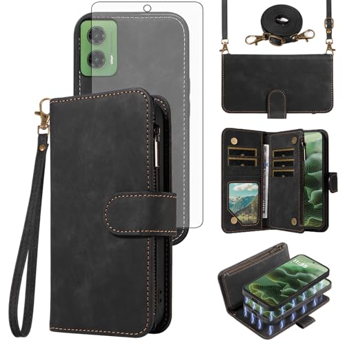 Etui Moto G35 antichoc Asuwish Housse SBWCXDK avec fentes pour cartes et support visionnage