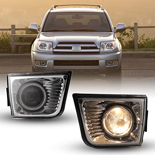 ROXX Fog Lights for 2003 2004 2005 Toyota 4Runner, Driving Projector Fog Lights OEM Replacement Fog Lamps with 9006 12V 51W Halogen Bulbs(Clear Lens)