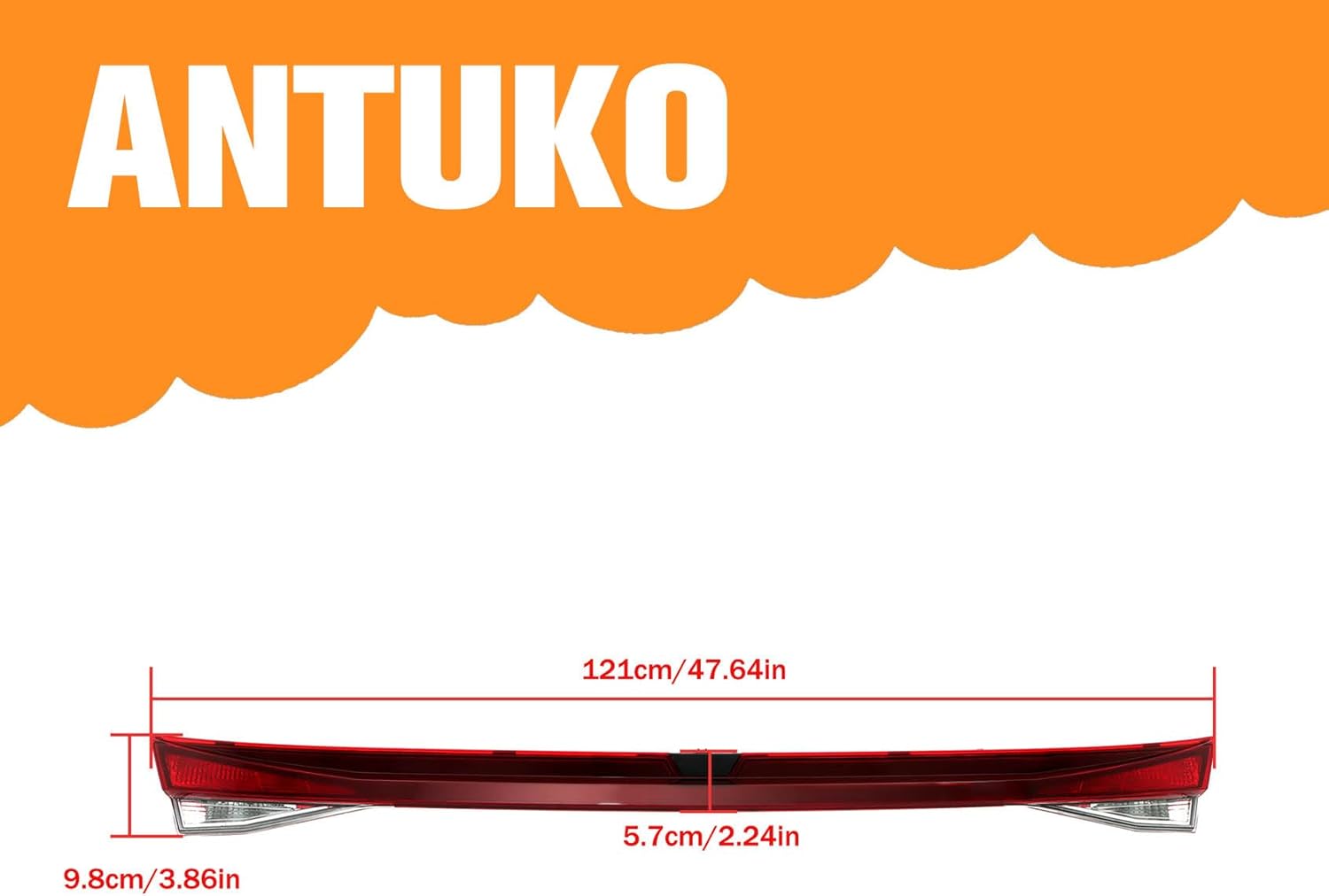 1Pc Center Tail Light No intelligent entry Halogen Replacement for E-lantra SE 4‑Door Sedan 2021-2023 Rear Lamp