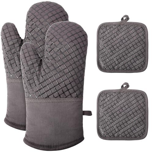 Manoplas Horno, Juego de 4 Manoplas para Horno,2 Guantes de