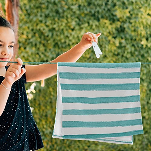 Shustary 2 Pack Teal And White Stripe Hand Towels For Bathroom,Soft Absorbent Quick-Dry Aqua Blue Striped Kitchen Dish Towels Decorative Bathroom Hand Towel For Bath,Shower,Face,Gym,Spa 14"X28" #TOP4