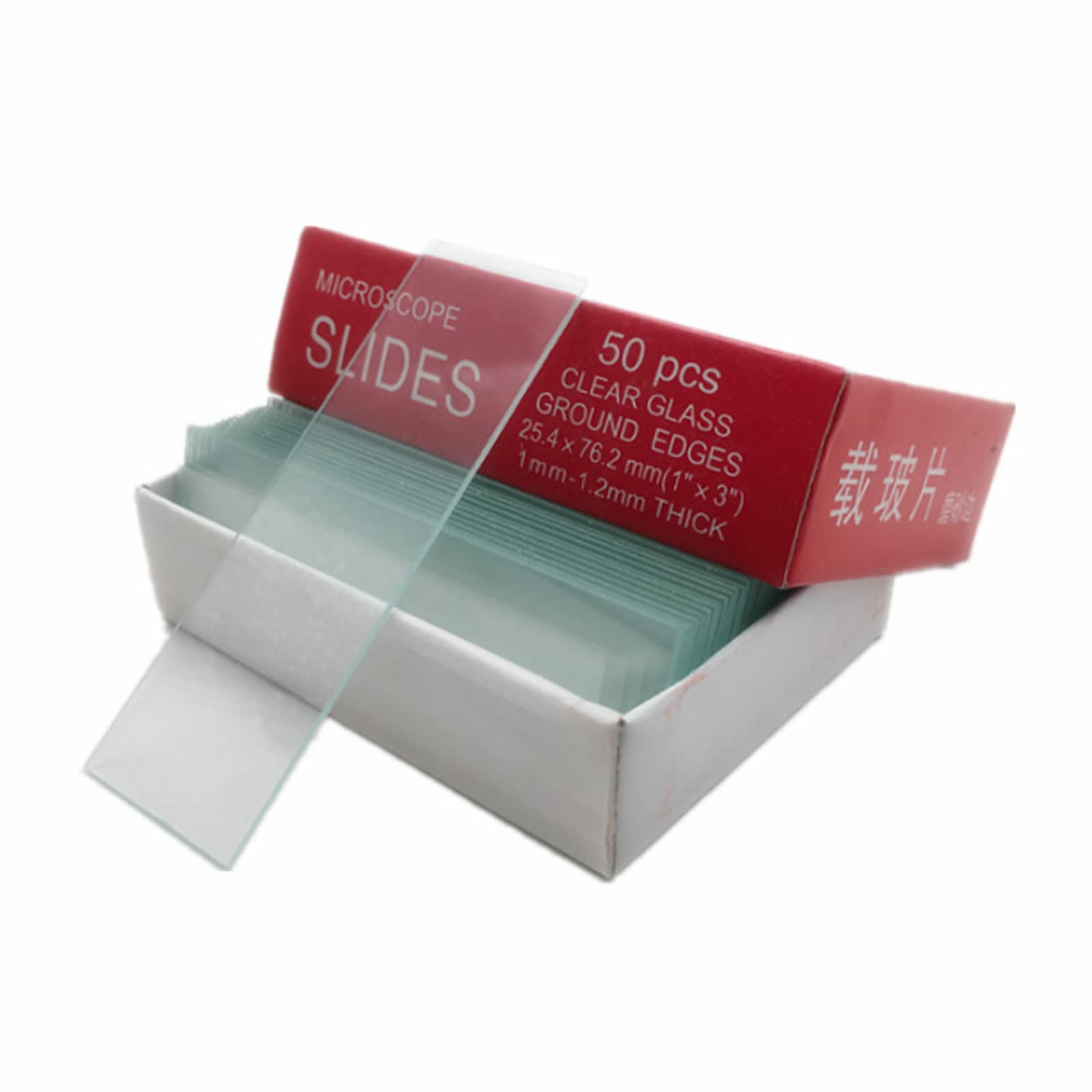 50 Pezzi Vetrini Microscopio con Bordo Molato 76x25mm e 100 Pezzi Vetrini Coprioggetto Pre-Puliti 18x18mm per L'educazione Scientifica di Base