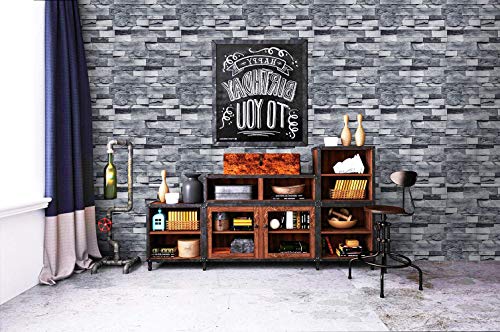 myforHD Selbstklebend Tapete Wandpapier Ziegel Selbstklebende Wandaufkleber 44cmX300cm Vintage Backstein Stein tapeten Wasserdicht für Küche Schlafzimmer Wohnzimmer Wand