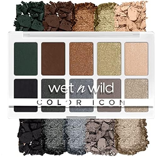 wet n wild Color Icon 10-Pan Eyeshadow Makeup Palette, Blue Lights Off, Long Lasting, Shimmer, Metallic, Glittery, Matte, Rich Smooth Pigment, Cruelty Free