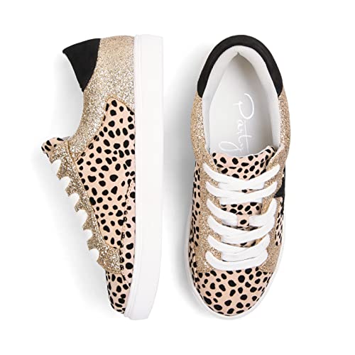 Image of PARTY Women's Dressy Fashion Star Sneakers Lace-Up Low Top Comfortable Cushioned Walking Shoes