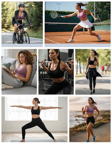 Image of Heathyoga High Impact Sports Bras for Women High Support Padded Sports Bra Pack Racerback Bras for Women Workout Bra Sets