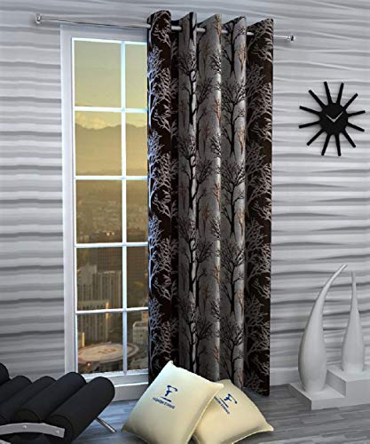 Image of Fashion String Polyresin Window Curtain Set (5 feet Long, Brown)