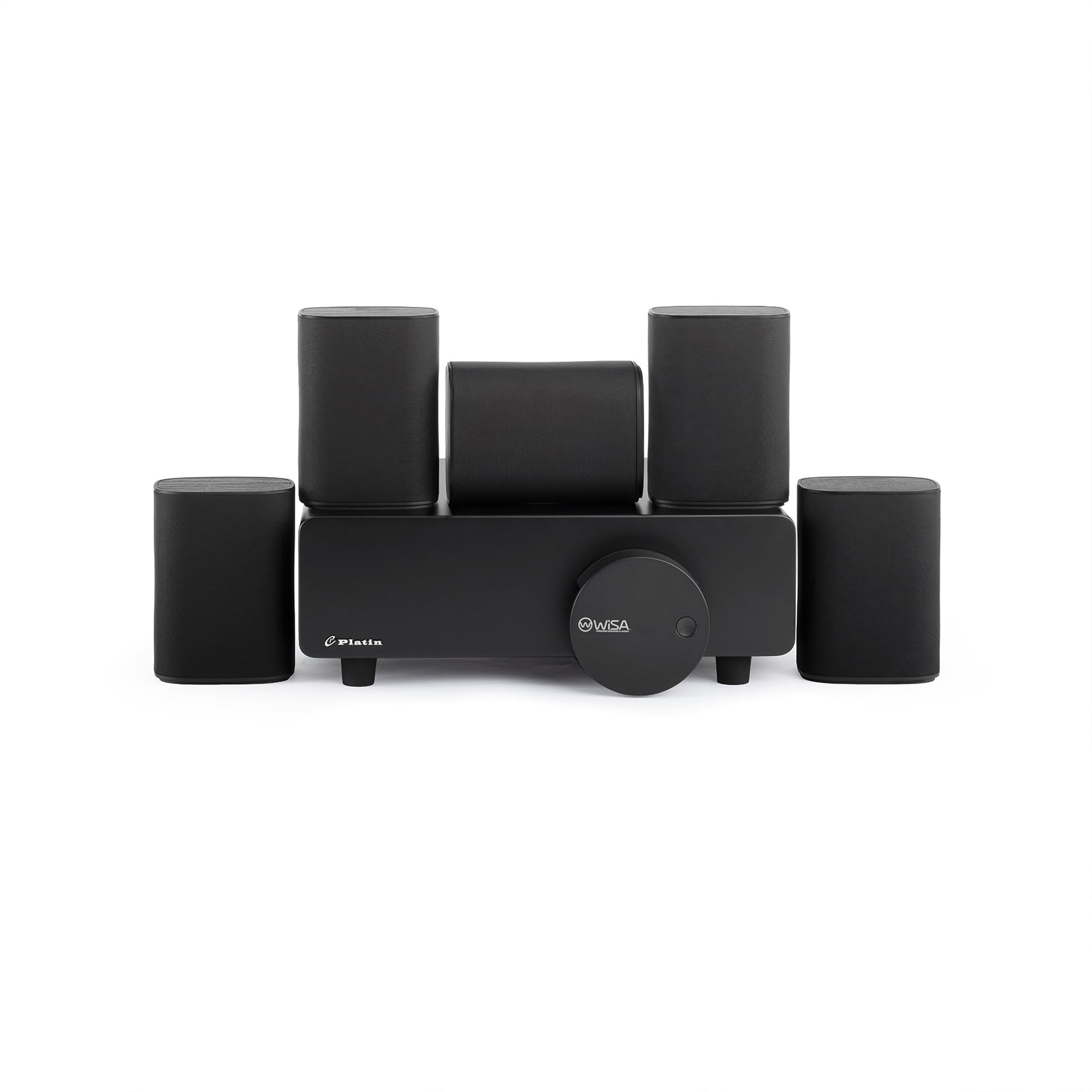 Milan Système audio 5.1 sans fil – Système audio home cinéma avec WiSA Low Latency, son surround pour TV, petit salon et appartement, compact, noir