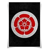 Nice Captain Sengoku Period Daimyo Emblema Póster Mon Prints A3 Arte de pared Decoración del hogar (Oda Clan)