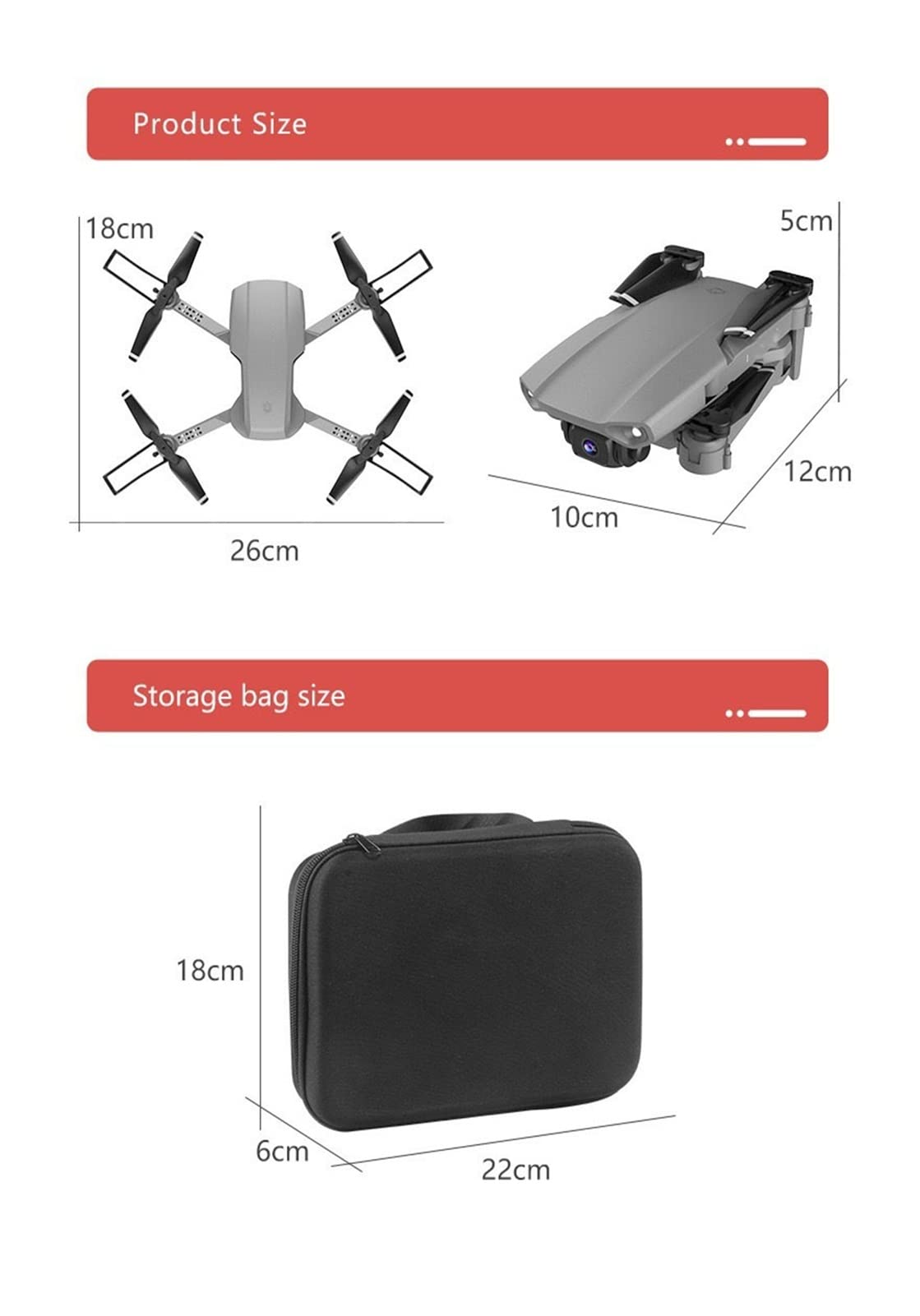 Drone Mini Drone 4K Podwójna kamera WiFi Transmisja na żywo Fotografia lotnicza Helikopter Składany quadcopter Drone Zabawka (Kolor : Podwójny aparat 2B b Rozmiar: 1) (4K HD szary 1)