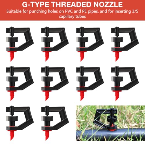 Image of HASTHIP 10Pcs Drip Irrigation Kit, 360 Rotatable Drip Irrigation Sprayer Tips, Screw -in Micro Sprinklers Nozzles DIY Slow Irrigation Spray Sprinklers for Garden, Lawn, Greenhouse Watering System