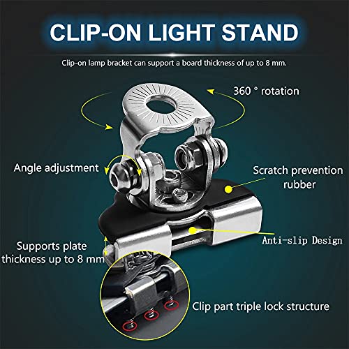 Led Light Bar Mounting Brackets 2Pcs Universal Adjustable Piller Hood Led Work Light Mount Bracket Clamp Holder Bar Pods 304 Stainless Steel for J-eep Truck SUV Off Road Installing Without Drilling - Thumbnail 5
