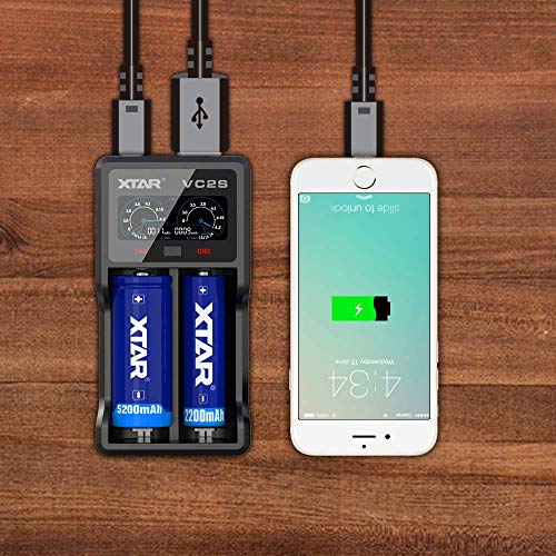 XTAR 18650 Pil Şarj Cihazı VC2S VC2 2019 Geliştirilmiş LCD Ekran ile 18650 18700 20700 21700 22650 25500 26650 AAA A SC C için Pillerin gerçekliğini kontrol edin