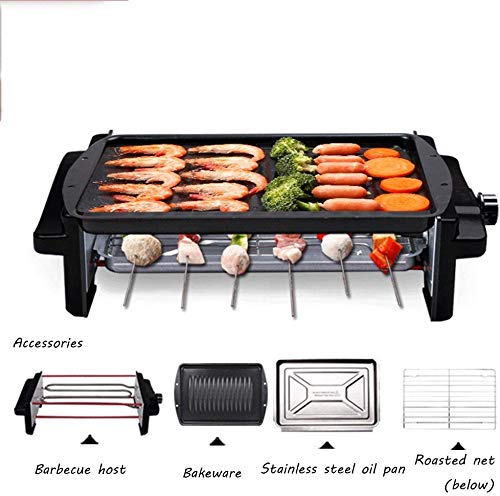 WSJ dainkaolu Barbecue Stove Double Electric Grill Home Smokeless Barbecue Machine Commercial Iron Grill Barbecue Machine 3 Color Optional (Color : B)