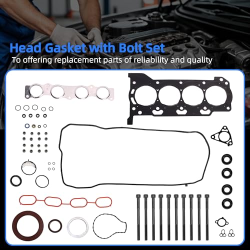 Image of Head Gasket with Bolt Set, HS26515PT-1, 2ZR-FE 1.8L L4, for Toyota Prius 2010-2013, for Toyota Prius V 2012-2013, for Lexus CT200H 2011-2013, HS26515PT