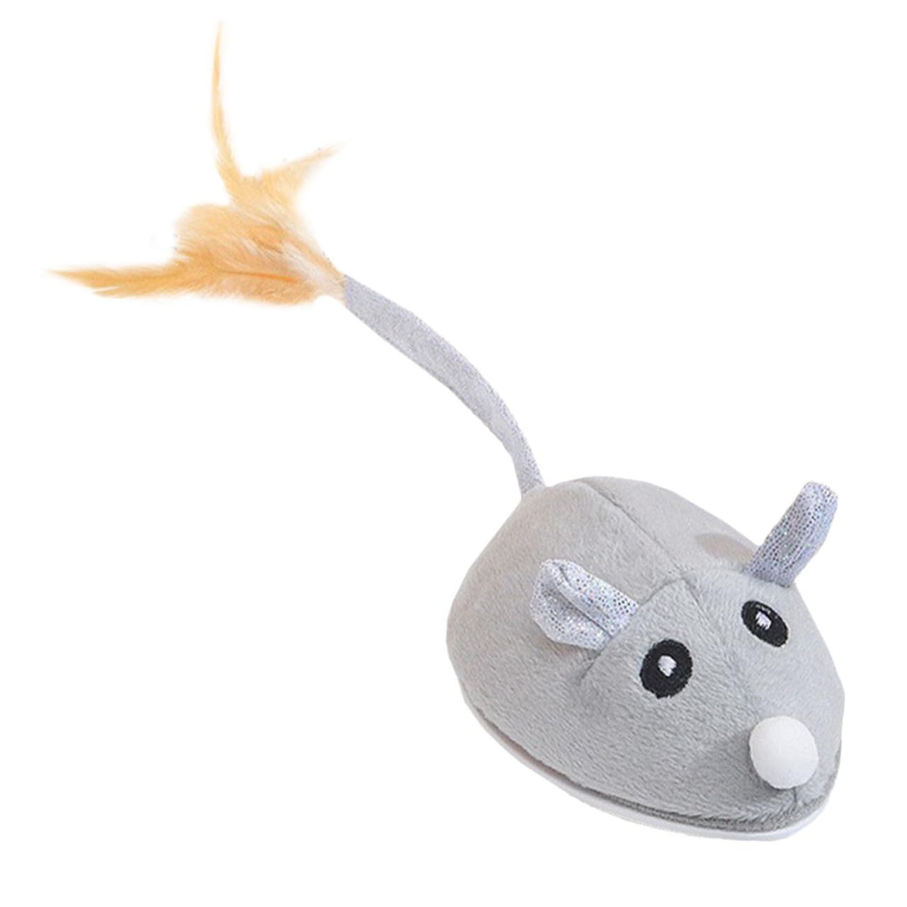 Abaodam Rechargeable Electric Cat Mice Interactive Simulation Mouse Model for Indoor Play Stimulates Curiosity Durable Design with Realistic Plume Tail for Reducing Cat